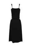 SWAYING/KNIT waist crochet suspender dress SW24SS2L09 black